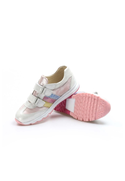 Ayakkabium İçi Dışı Hakiki Deri Gümüş Pembe Unisex Çocuk Sneaker Spor Ayakkabı AH0700661800