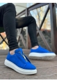 Ayakkabium Yüksek Taban Fermuarlı Süet Mavi Beyaz Casual Sneaker Tarz Erkek Ayakkabı MHN-AY3643