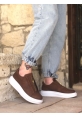 Ayakkabium Yüksek Taban Fermuarlı Taba Beyaz Casual Sneaker Spor Tarz Erkek Ayakkabı MHN-AY3643