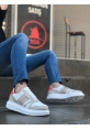 Ayakkabium Yüksek Taban Bağcıklı Beyaz Krem Beyaz Sneakers Spor Tarz Erkek Ayakkabı MHN-AY3871