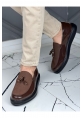 MHN002 RST Loafer Verniciata Erkek Ayakkabı KAHVE