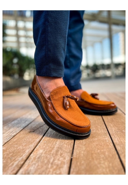 MHN002 RST Loafer Verniciata Erkek Ayakkabı TABA